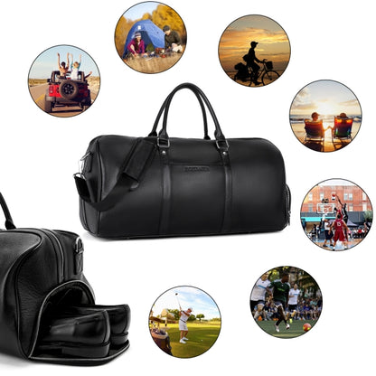 BOSTANTEN Genuine Leather Duffle Bag for Men Travel Overnight Gym Sports Luggage Duffel Bags
