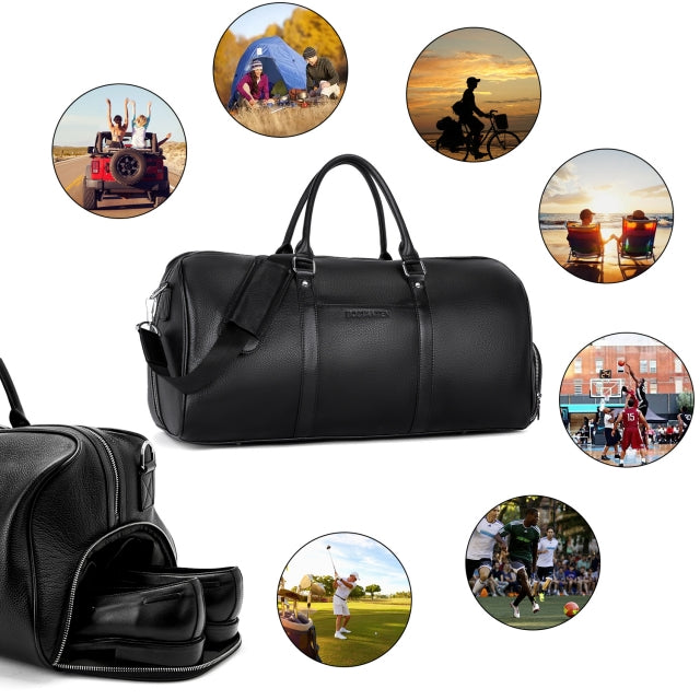 Travel Genuine Leather Bag, Men's Travel Leather Bag