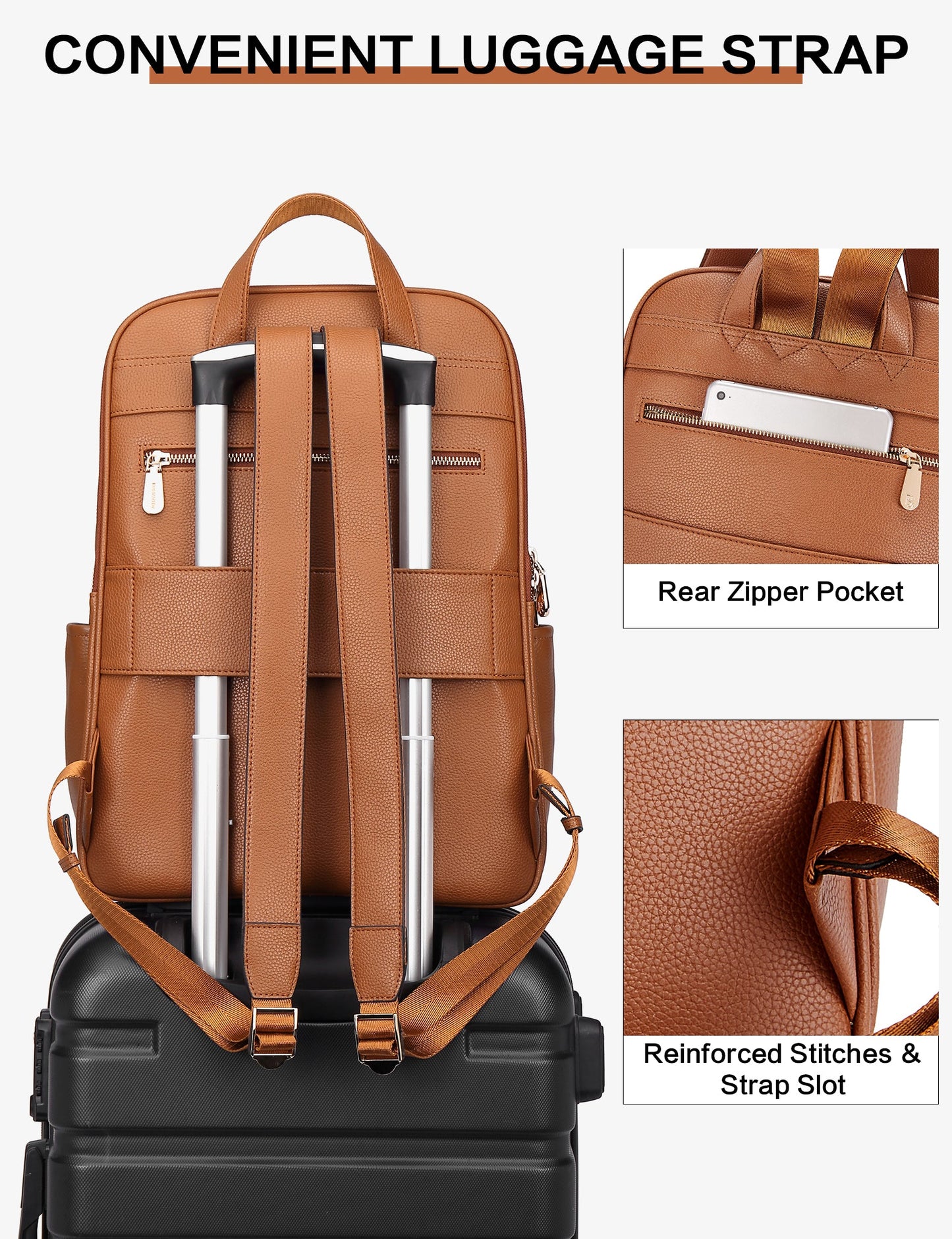 Laptop Backpack for Women - Premium Leather