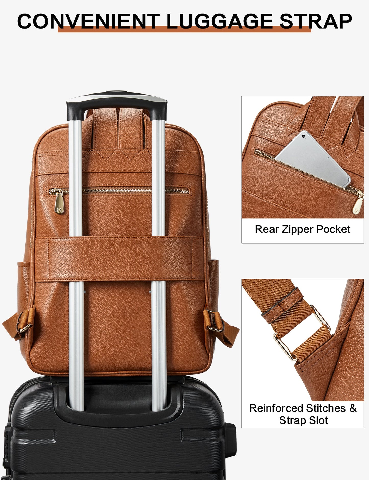Laptop Backpack for Women - Premium Leather