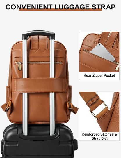 Laptop Backpack for Women - Premium Leather