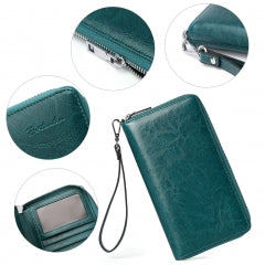 BOSTANTEN Leather Wallets for Women RFID Blocking Zip Around Credit Card Holder Phone Clutch