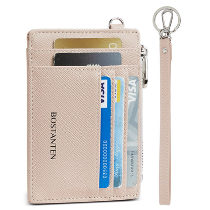 BOSTANTEN Small Wallet For Women RFID Leather Credit Card Holder Slim Wristlet Keychain Wallet With Zipper Pocket