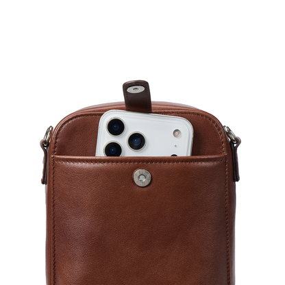 Nevin Vegetable-Tanned Genuine Leather Crossbody Phone Bag