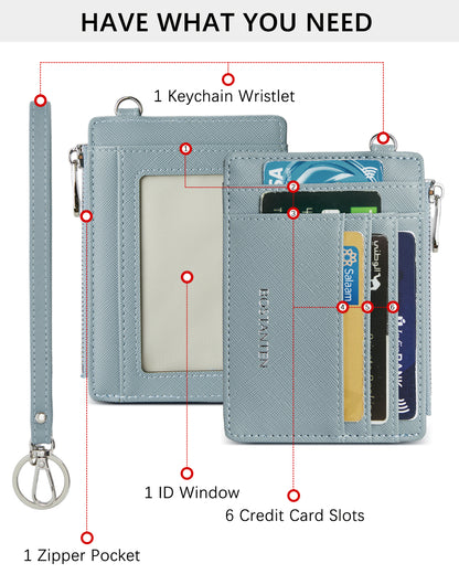BOSTANTEN Small Wallet For Women RFID Leather Credit Card Holder Slim Wristlet Keychain Wallet With Zipper Pocket