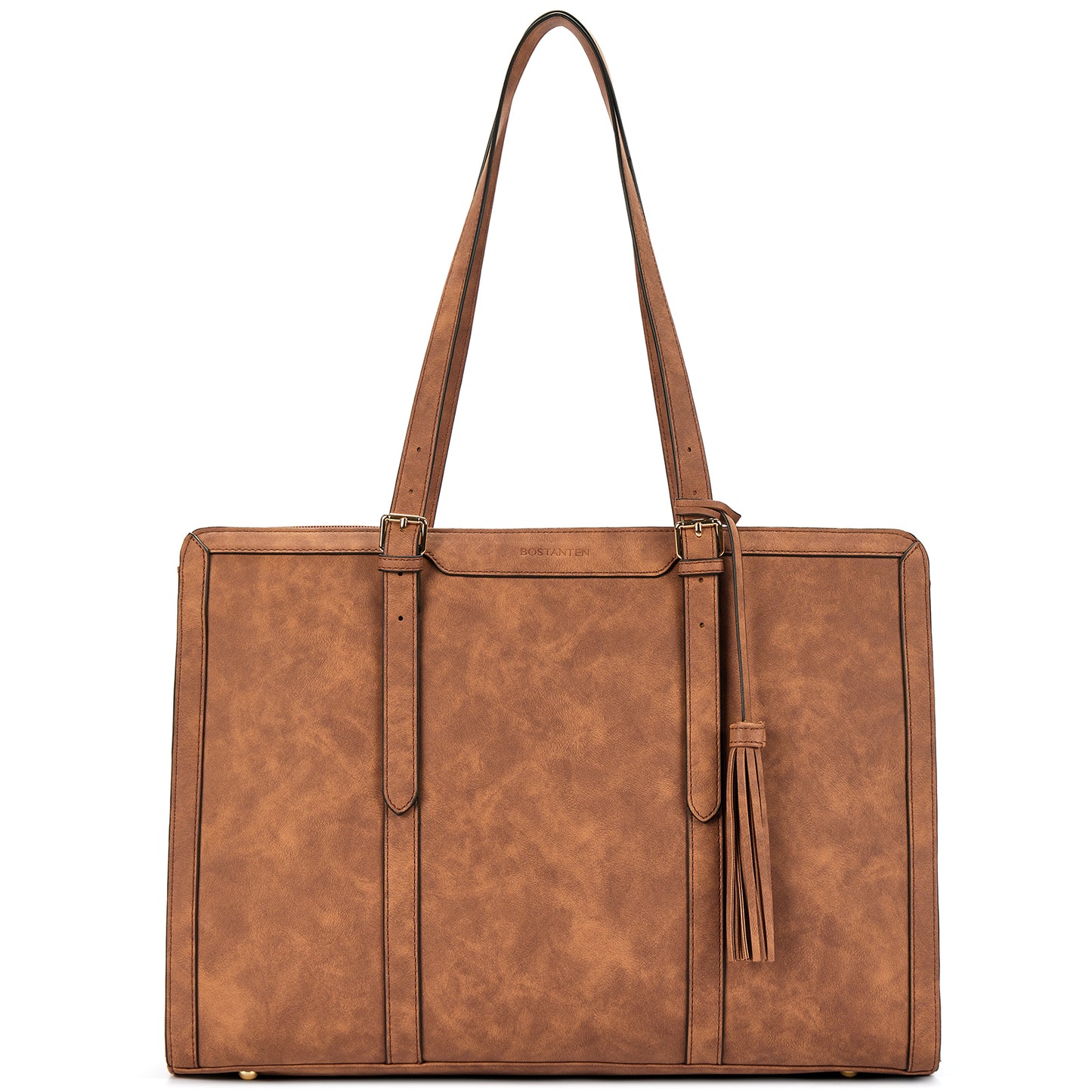 BOSTANTEN Laptop Tote Bag for Women Work Bag Professional 15.6 inch Leather Briefcase Business Office Purse Shoulder Bag