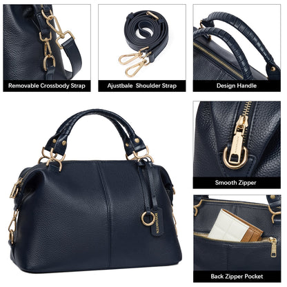Nevin Genuine Leather Boston Handbag