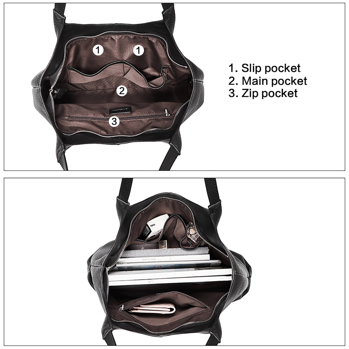 BOSTANTEN Women Handbags Designer Shoulder Tote Bag Soft Genuine Leather Top-handle Purse