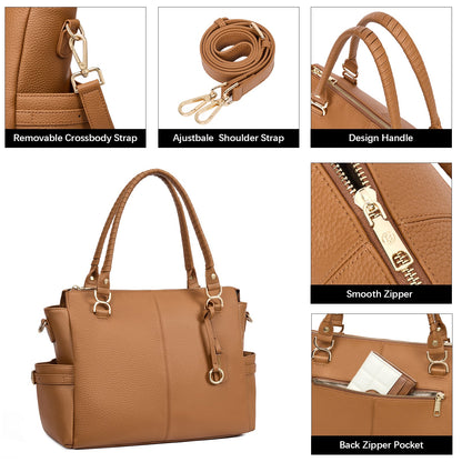 Nevin Genuine Pebbled Leather Everyday Carryall Tote