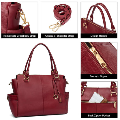Nevin Genuine Pebbled Leather Everyday Carryall Tote