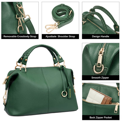 Nevin Genuine Leather Boston Handbag