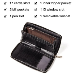 BOSTANTEN Leather Wallets for Women RFID Blocking Zip Around Credit Card Holder Phone Clutch Wristlet