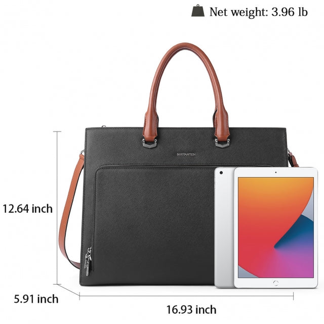 BOSTANTEN Briefcase for Women 15.6 Inch Genuine Leather Laptop Briefcase  Shoulder Work Tote Bag Purse - Walmart.com