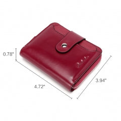 BOSTANTEN Leather Wallets for Women RFID Blocking Zipper Pocket Small Bifold Wallet Card Case