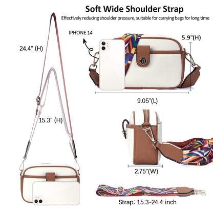 BOSTANTEN Small Crossbody Bags for Women Zipper Small Purses Shoulder Handbags with Wide Strap