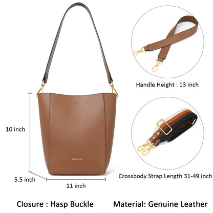 BOSTANTEN Women Handbags Leather Designer Tote Purses Lady Crossbody Bucket Shoulder Hobo Bags for Work Daily