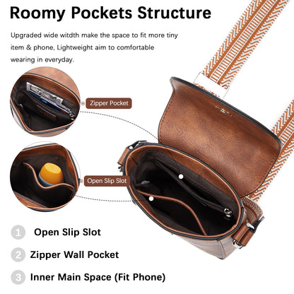 BOSTANTEN Small Crossbody Bags for Women Trendy Phone Wallet Purses Handbags Adjustable Guitar Strap