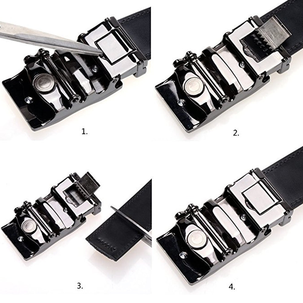 Big Sale New BOSTANTEN Men's Leather Ratchet Dress Belt with Automatic Sliding Buckle