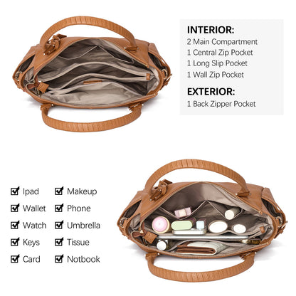 Nevin Genuine Pebbled Leather Everyday Carryall Tote