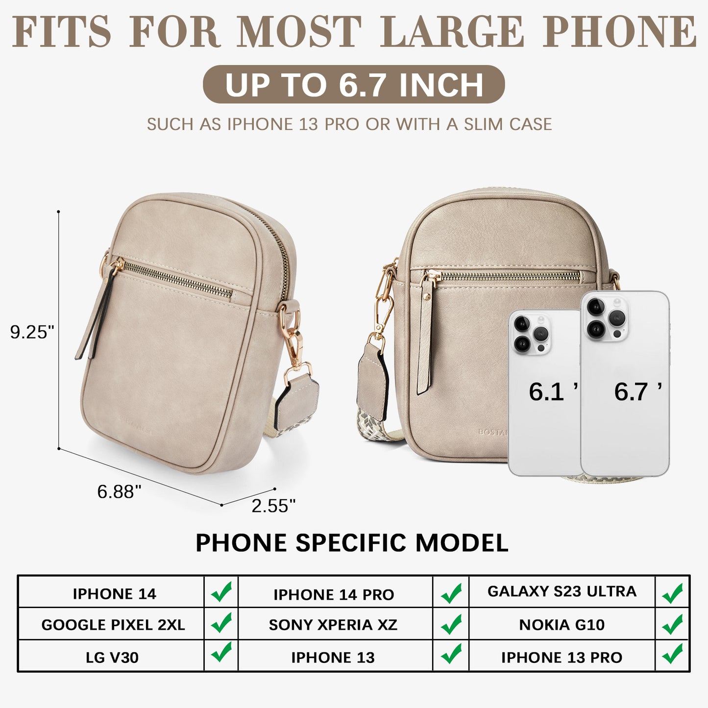 BOSTANTEN Crossbody Phone Bags for Women Small Cross Body Bag Cell Phone Wallet Purses Adjustable Strap