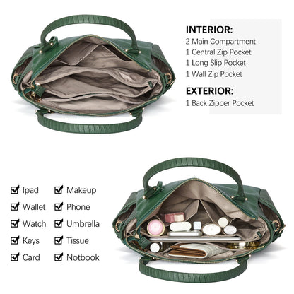 Nevin Genuine Pebbled Leather Everyday Carryall Tote