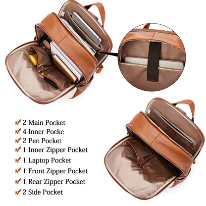 Laptop Backpack for Women - Premium Leather
