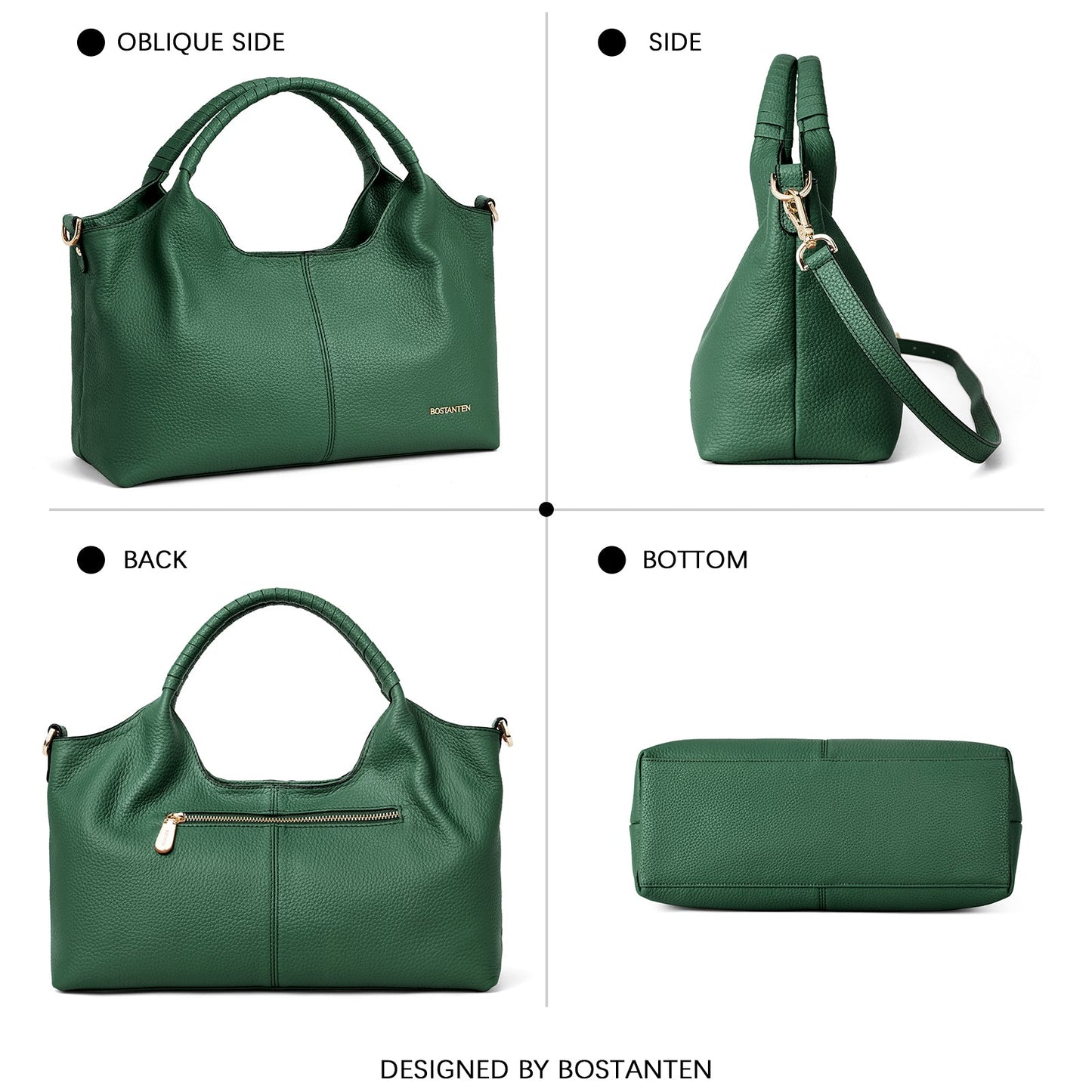Nevin Genuine Leather Satchel Hobo Top Handle Tote Handbags