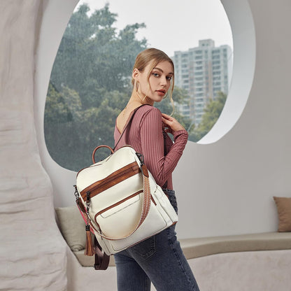 BOSTANTEN Womens Backpack Purse Leather Travel Backpack Fashion Designer Ladies Shoulder Bags with Wristlet