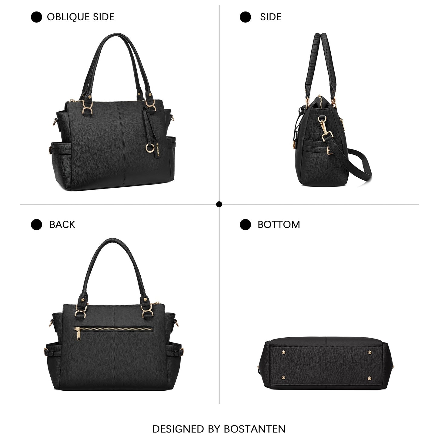 Nevin Genuine Pebbled Leather Everyday Carryall Tote