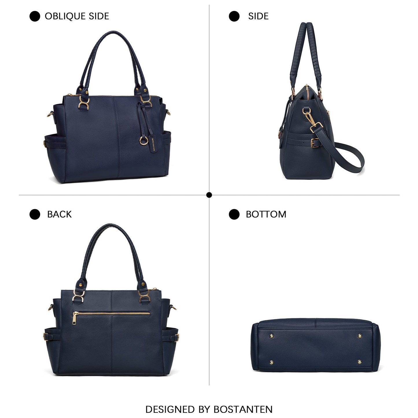 Nevin Genuine Pebbled Leather Everyday Carryall Tote