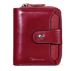 BOSTANTEN Leather Wallets for Women RFID Blocking Zipper Pocket Small Bifold Wallet Card Case