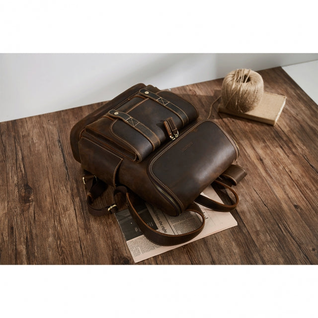 BOSTANTEN Leather Backpack 15.6 inch Laptop Backpack Vintage Travel Of –  Bostanten official