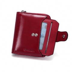 BOSTANTEN Leather Wallets for Women RFID Blocking Zipper Pocket Small Bifold Wallet Card Case