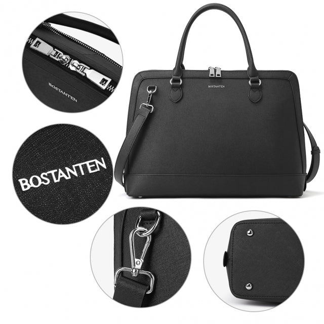 BOSTANTEN Briefcase for Women Leather Laptop Case Work Shoulder Bags Crossbody Handbags