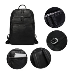 BOSTANTEN Men Leather Backpack 15.6 inch Laptop Backpack Travel College Bag
