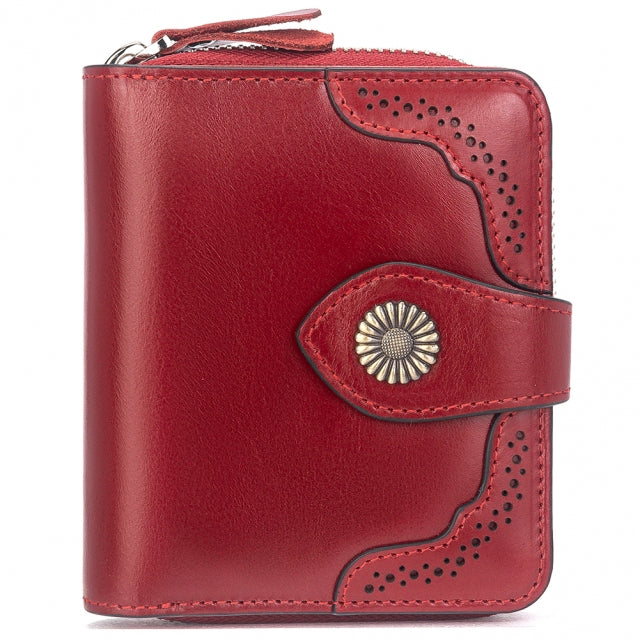 BOSTANTEN Leather Wallets for Women RFID Blocking Zipper Pocket Small –  Bostanten official
