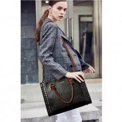BOSTANTEN Women Leather Handbags Concealed Carry Purses Top Handle Satchel Shoulder Bag Work Tote