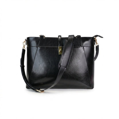 Carol Sequence Genuine Leather Tote Briefcase